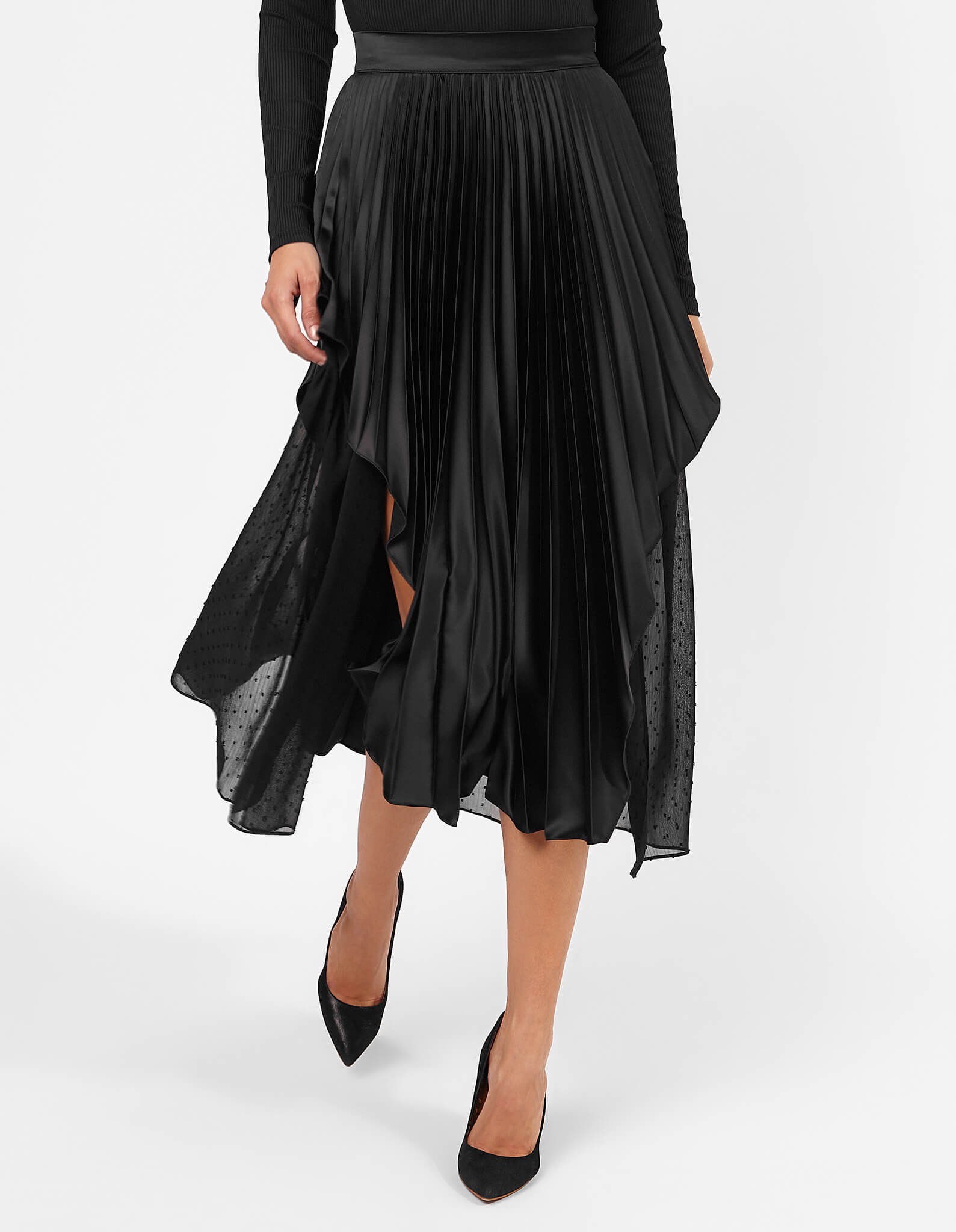 Fusta plisata neagra DAISY